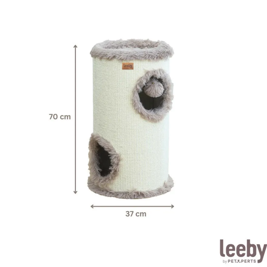 Leeby Bruno barril arranhador com cama nido e brinquedo para gatos