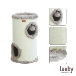 Leeby Bruno barril arranhador com cama nido e brinquedo para gatos
