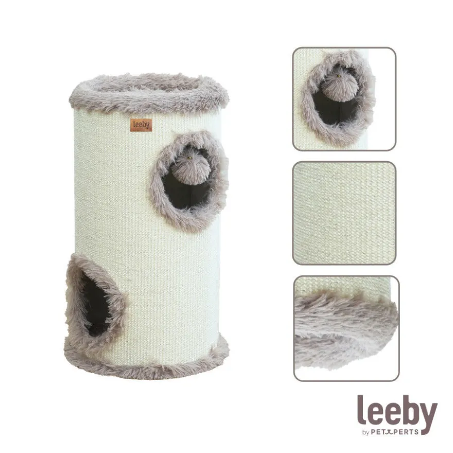 Leeby Bruno barril arranhador com cama nido e brinquedo para gatos