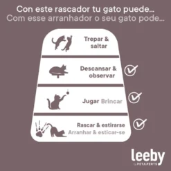 Leeby Bruno barril arranhador com cama nido e brinquedo para gatos