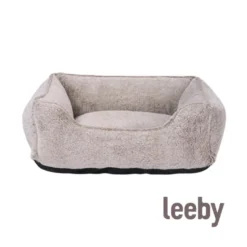 Leeby Cama antistress cinza para cães