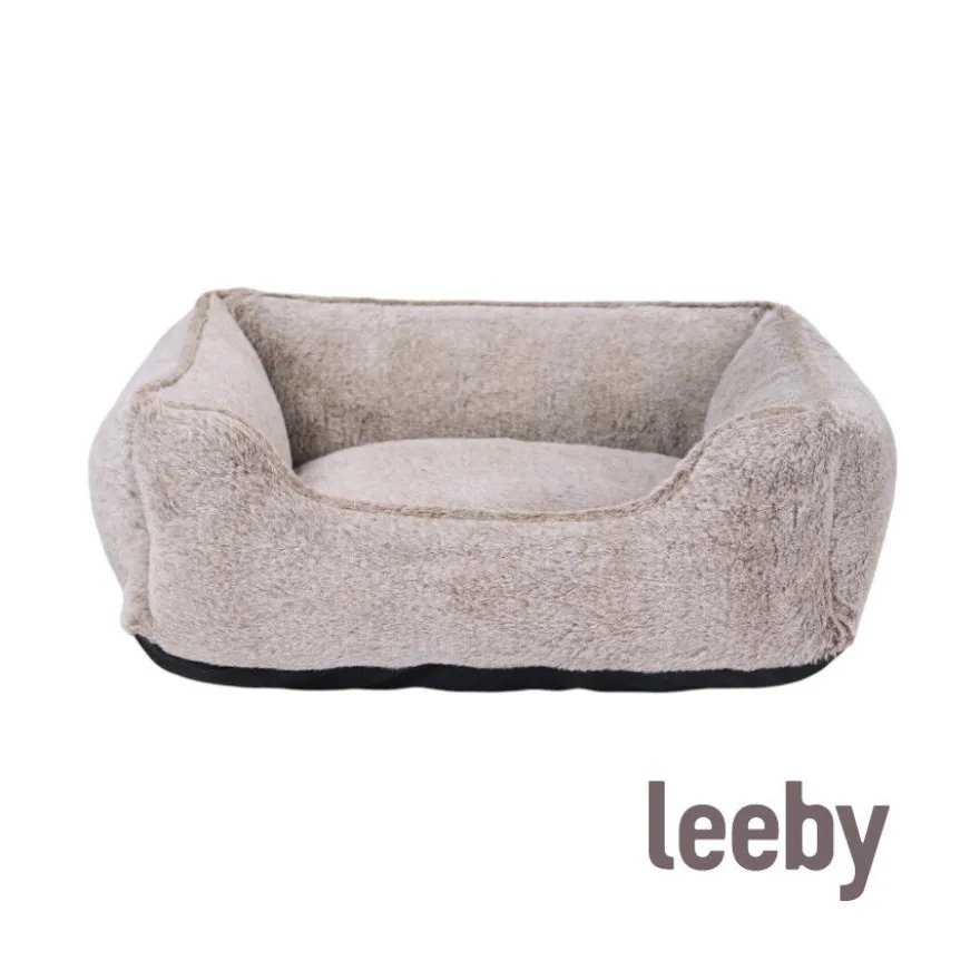 Leeby Cama antistress cinza para cães