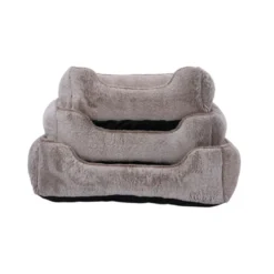 Leeby Cama antistress cinza para cães