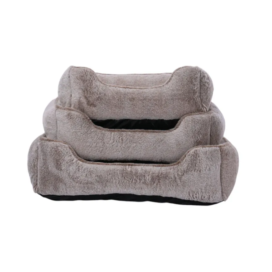 Leeby Cama antistress cinza para cães