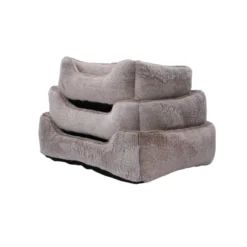 Leeby Cama antistress cinza para cães