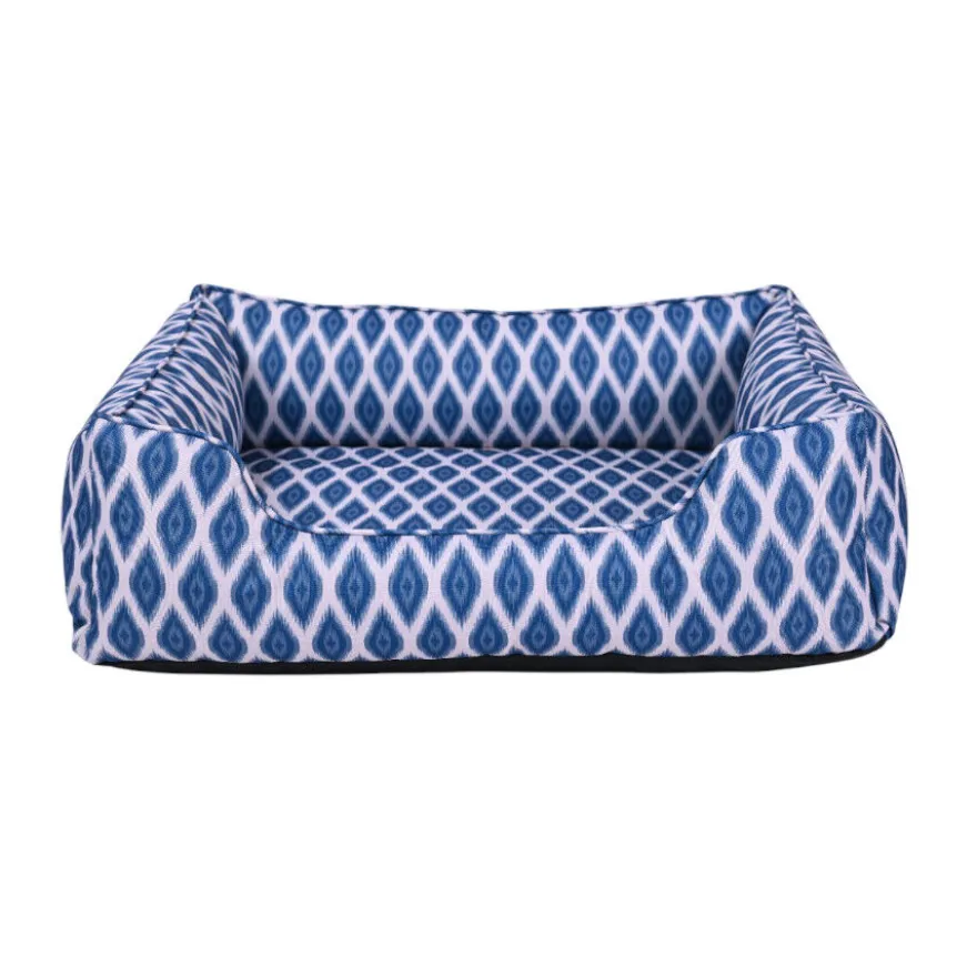 Leeby cama azul impermeável para cães