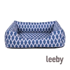 Leeby cama azul impermeável para cães