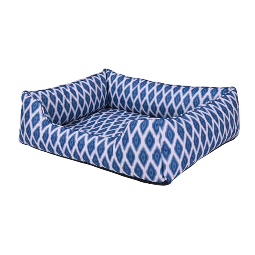 Leeby cama azul impermeável para cães