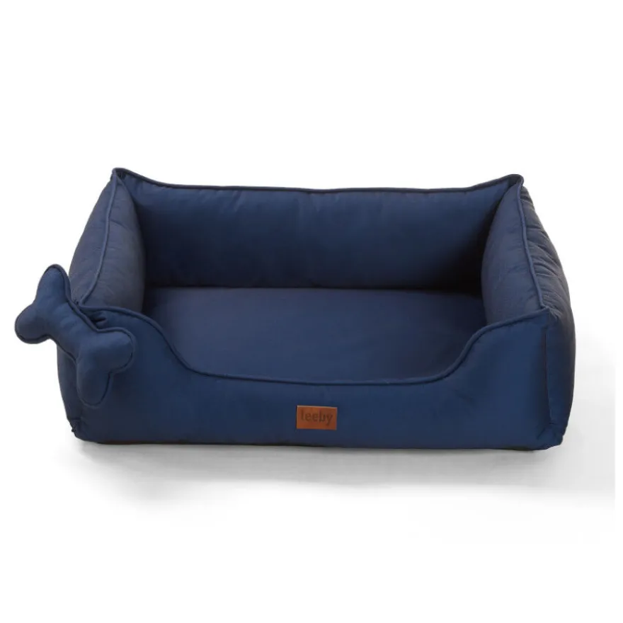 Leeby Cama azul ortopédica para cães