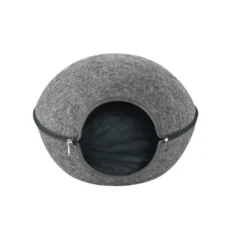 Leeby Cama Caverna Feltro Cinzento para gatos