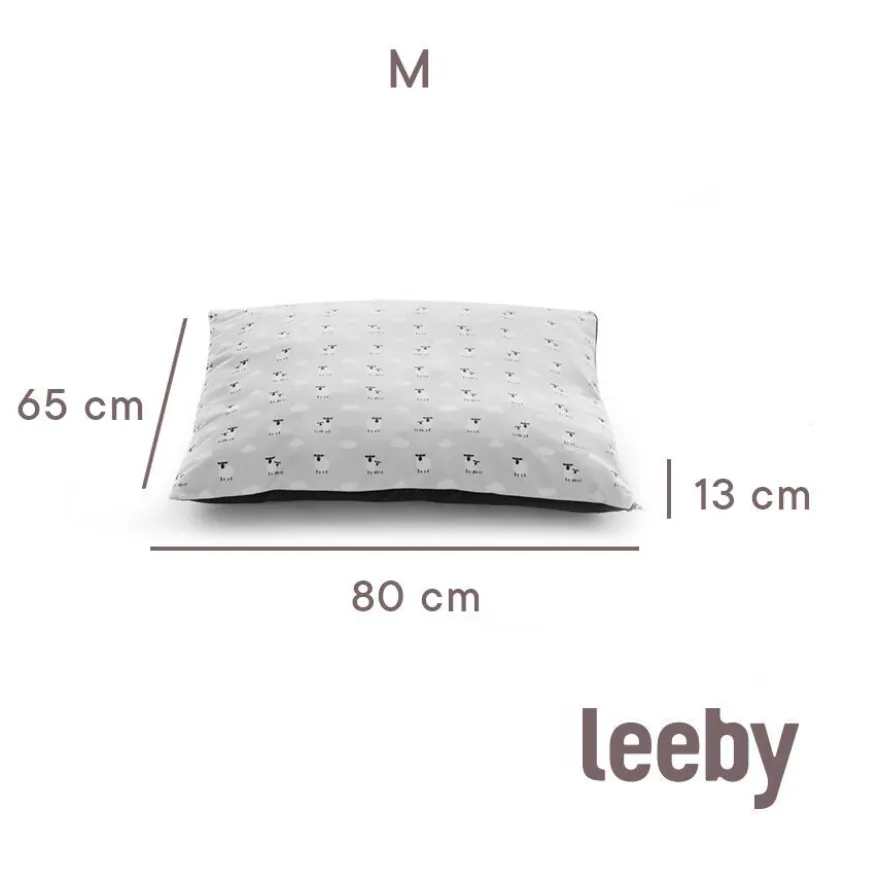 Leeby cama com ovelhas com cobertura amovível cinzenta para cachorros