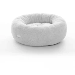 Leeby Cama de pelo cinzenta com ovelhas com cobertura amovível para cachorros