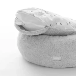 Leeby Cama de pelo cinzenta com ovelhas com cobertura amovível para cachorros
