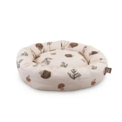 Leeby Cama Donut Antiderrapante Branca com Ouriços para gatos