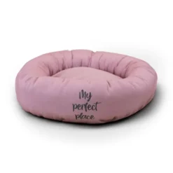Leeby Cama Donut Antiderrapante Rosa para gatos