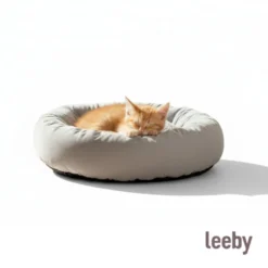 Leeby Cama donut cinzenta para gatos