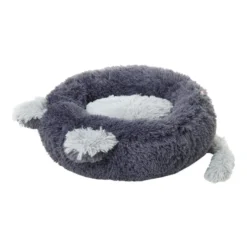 Leeby Cama Donut com Orelha e Cauda Cinzento para gatos