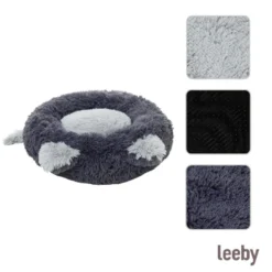 Leeby Cama Donut com Orelha e Cauda Cinzento para gatos