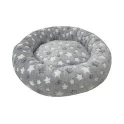 Leeby Cama donut estrela cinzenta para gatos