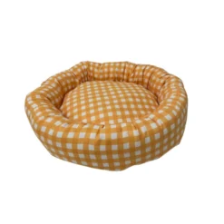 Leeby Cama Donut Vichy Laranja para gatos