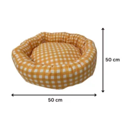 Leeby Cama Donut Vichy Laranja para gatos