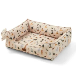 Leeby Cama estampada ortopédica para cães