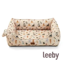 Leeby Cama estampada ortopédica para cães