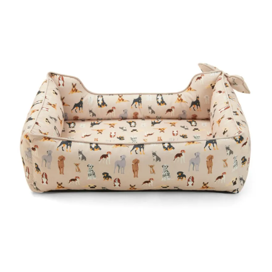 Leeby Cama estampada ortopédica para cães