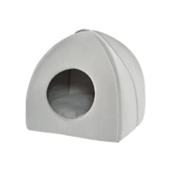 Leeby Cama iglú cinzenta para gatos