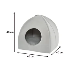 Leeby Cama iglú cinzenta para gatos