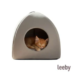 Leeby Cama iglú cinzenta para gatos