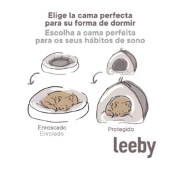 Leeby Cama iglú estrela cinzenta para gatos