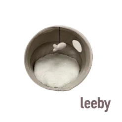 Leeby Cama igloo cinza para gatos