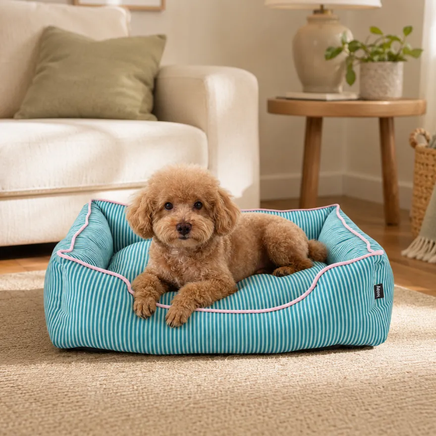 Leeby Cama riscas finas para cães
