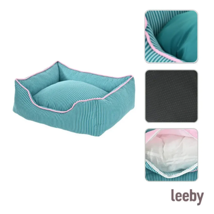 Leeby Cama riscas finas para cães