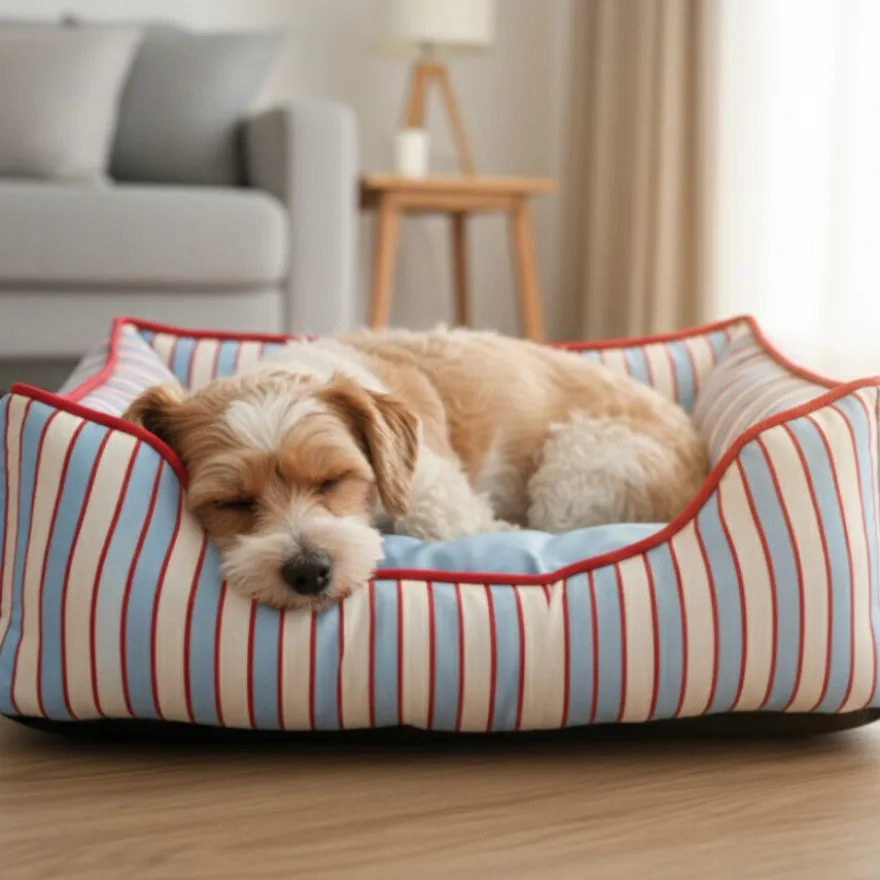 Leeby Cama riscas largas para cães