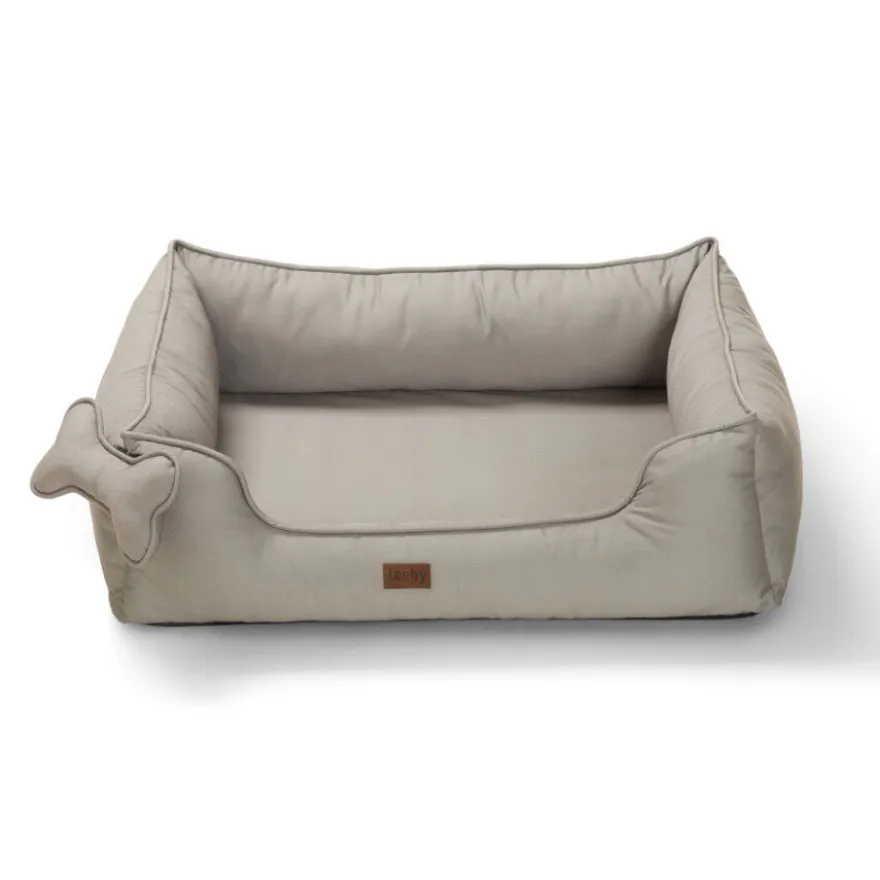Leeby Cama taupe ortopédica para cães