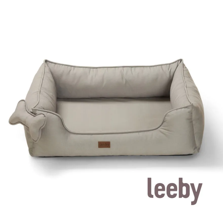 Leeby Cama taupe ortopédica para cães