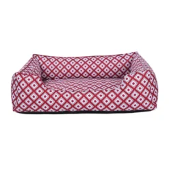 Leeby cama vermelha impermeável para cães