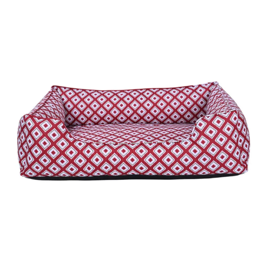 Leeby cama vermelha impermeável para cães