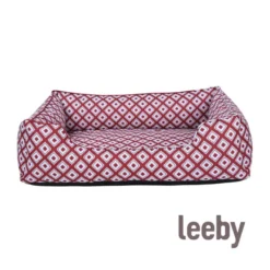 Leeby cama vermelha impermeável para cães