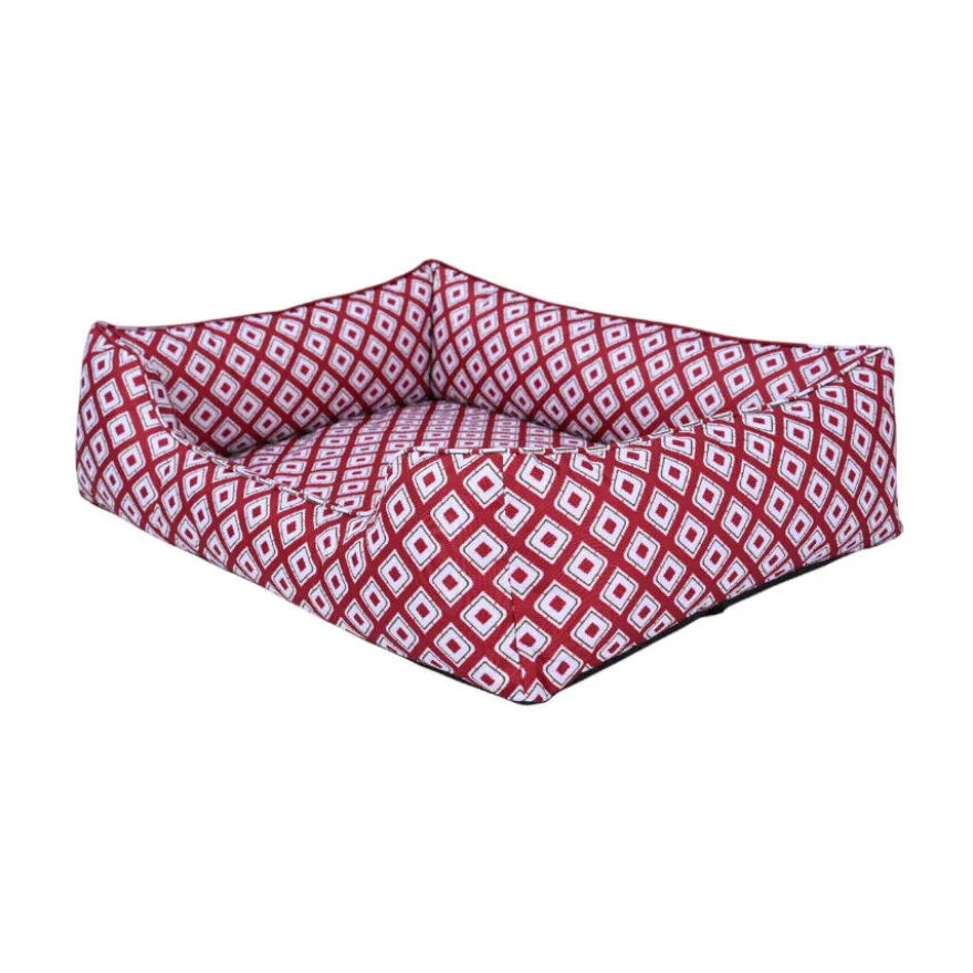 Leeby cama vermelha impermeável para cães