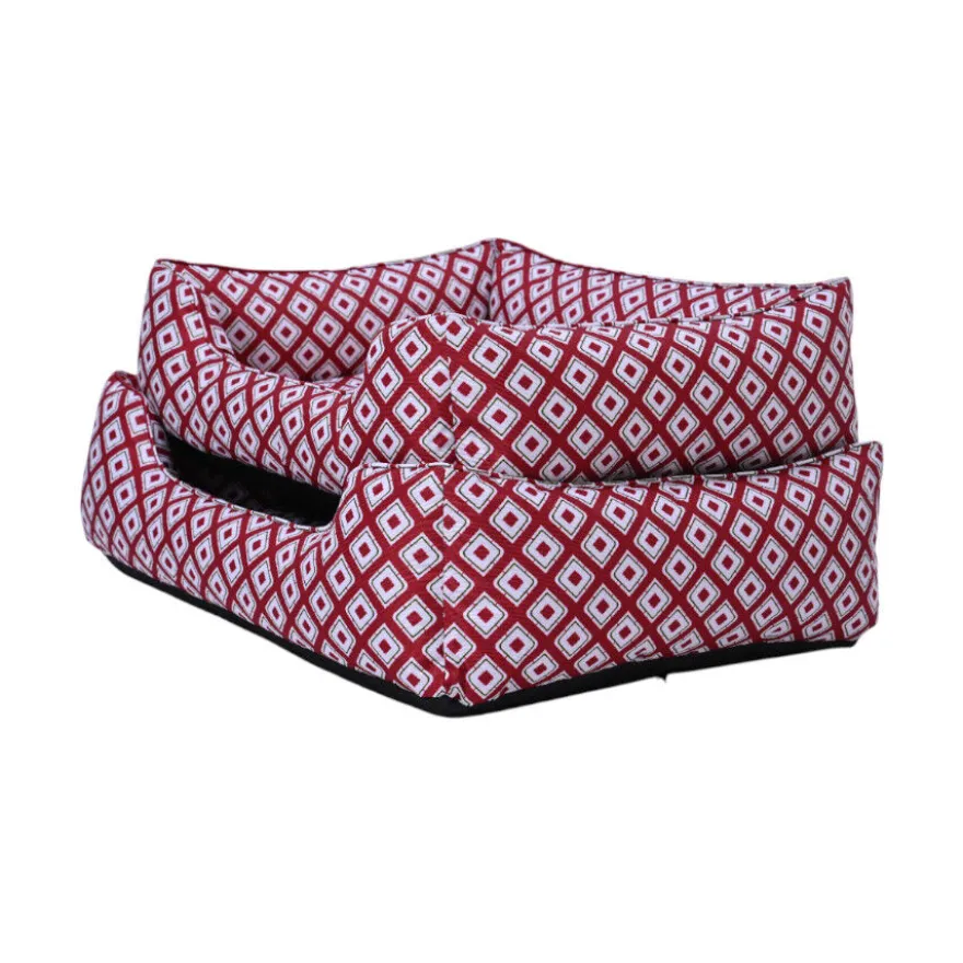 Leeby cama vermelha impermeável para cães