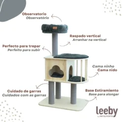 Leeby Cloud Collection torre arranhadora com cama nido para gatos