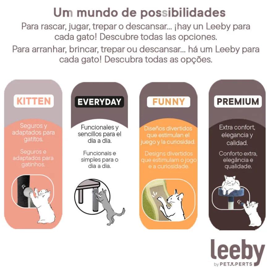 Leeby Cloud Collection torre arranhadora com cama nido para gatos