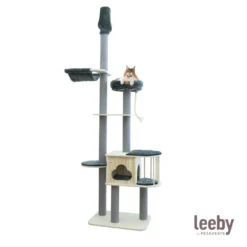 Leeby Cloud Collection torre arranhadora de teto com cama e brinquedo para gatos