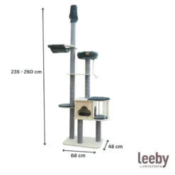 Leeby Cloud Collection torre arranhadora de teto com cama e brinquedo para gatos