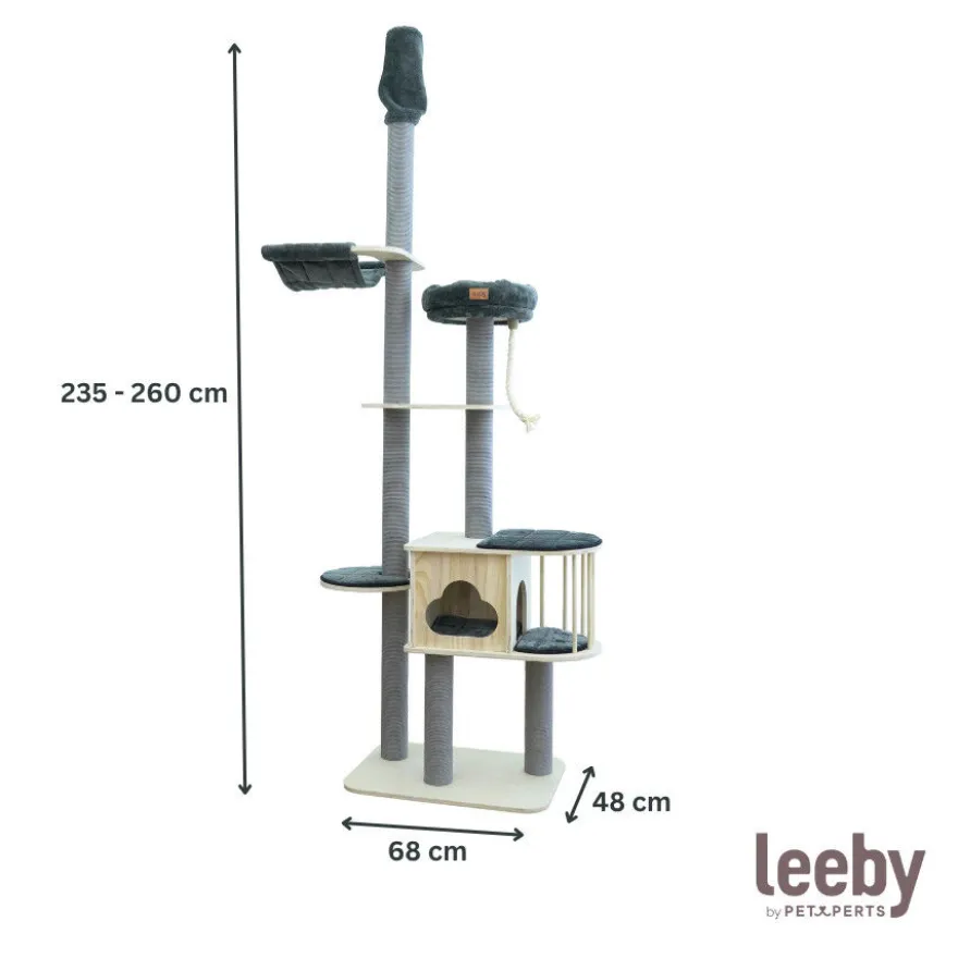 Leeby Cloud Collection torre arranhadora de teto com cama e brinquedo para gatos