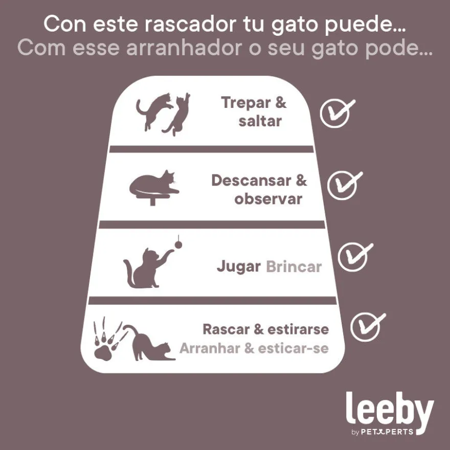 Leeby Cloud Collection torre arranhadora de teto com cama e brinquedo para gatos