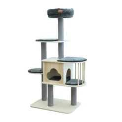 Leeby Cloud Collection torre arranhadora multiplataforma com cama nido para gatos